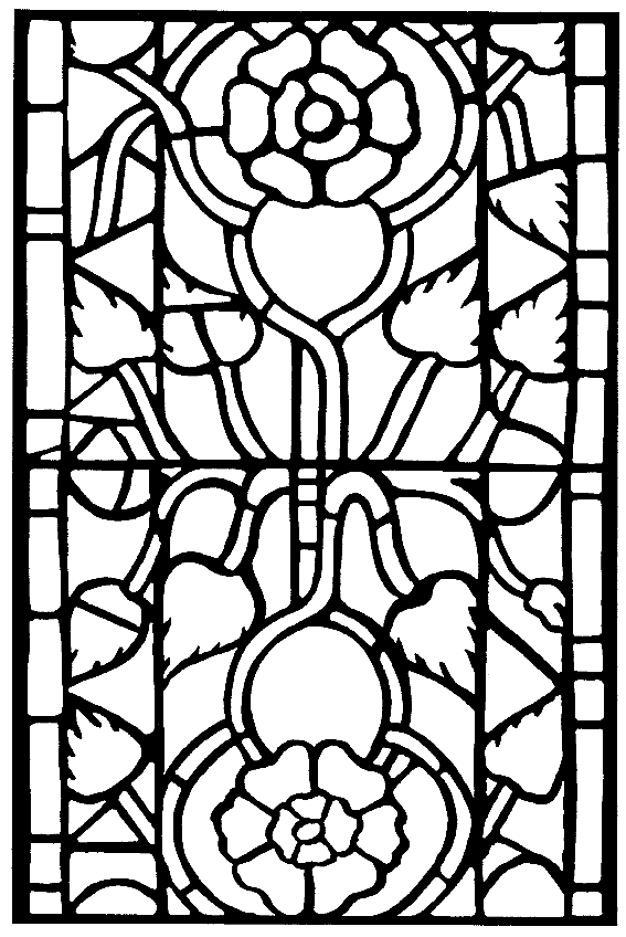 Mosaic Stained Window Coloring Page