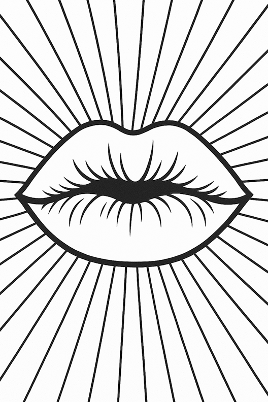 Pop Art Lips Coloring Page