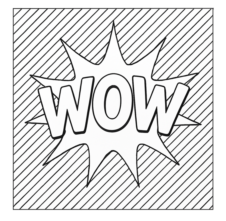 Pop Art Wow Coloring Page
