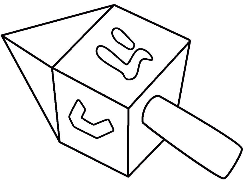 Printable Dreidel Coloring Page