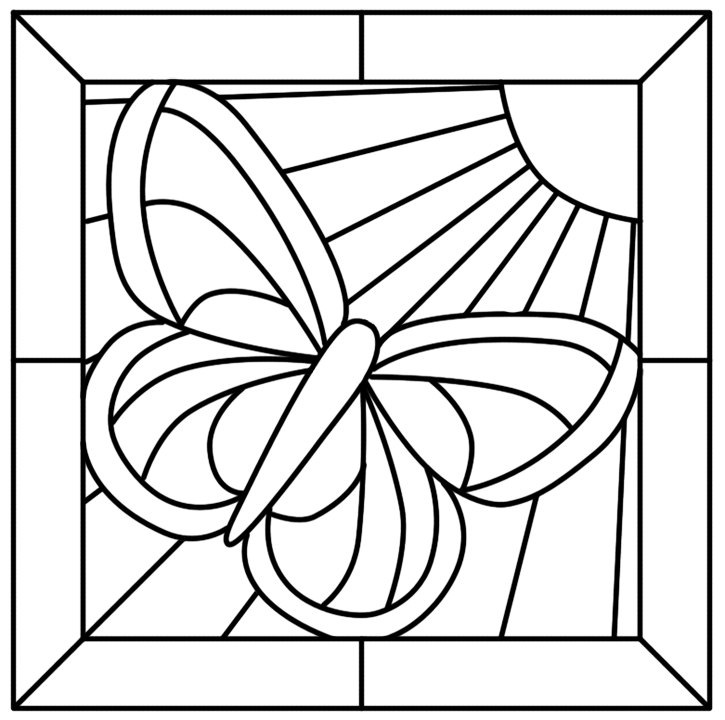 Stained Glass Butterfly Coloring Page