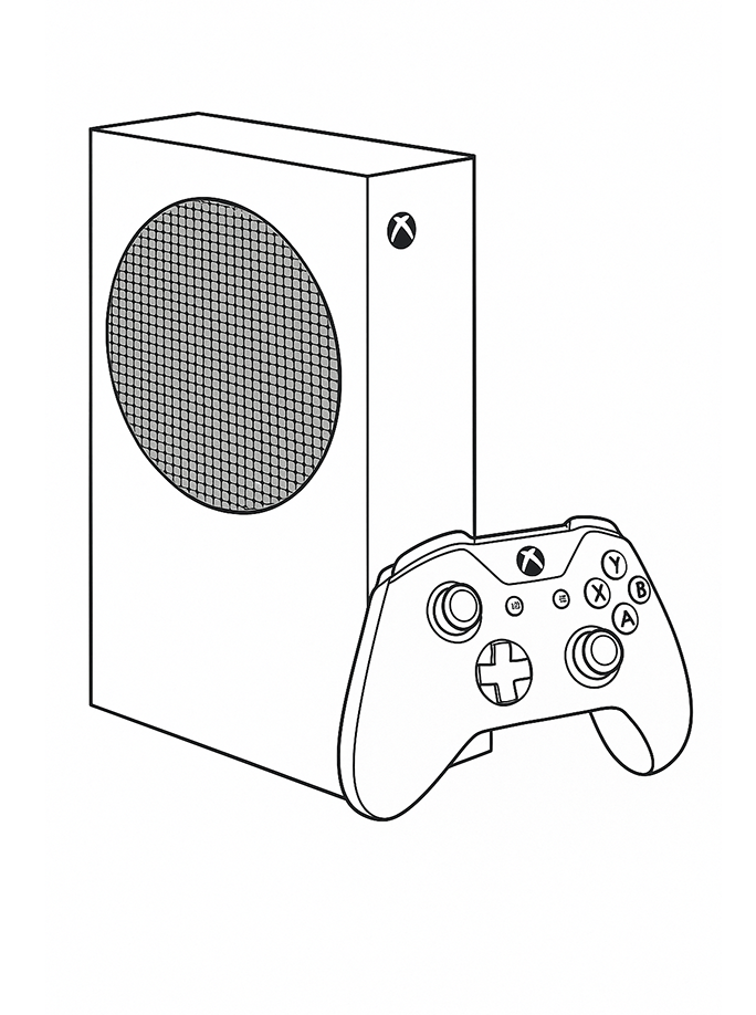 Xbox With Controller Coloring Page