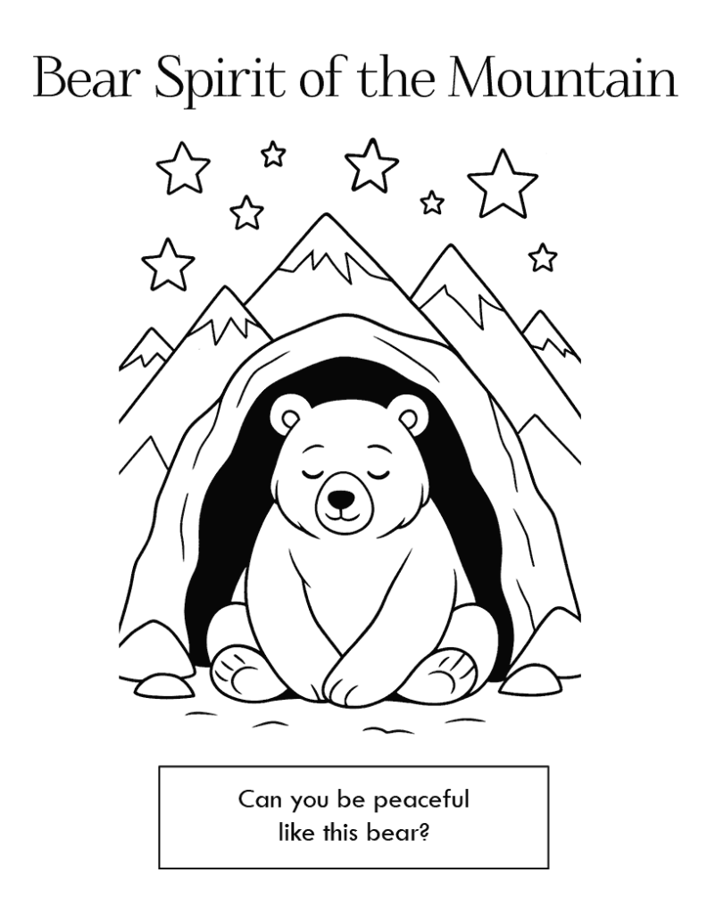 Bear Spirit Of The Mountain Coloring Page
