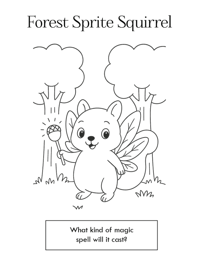 Forest Sprite Squirrel Coloring Page