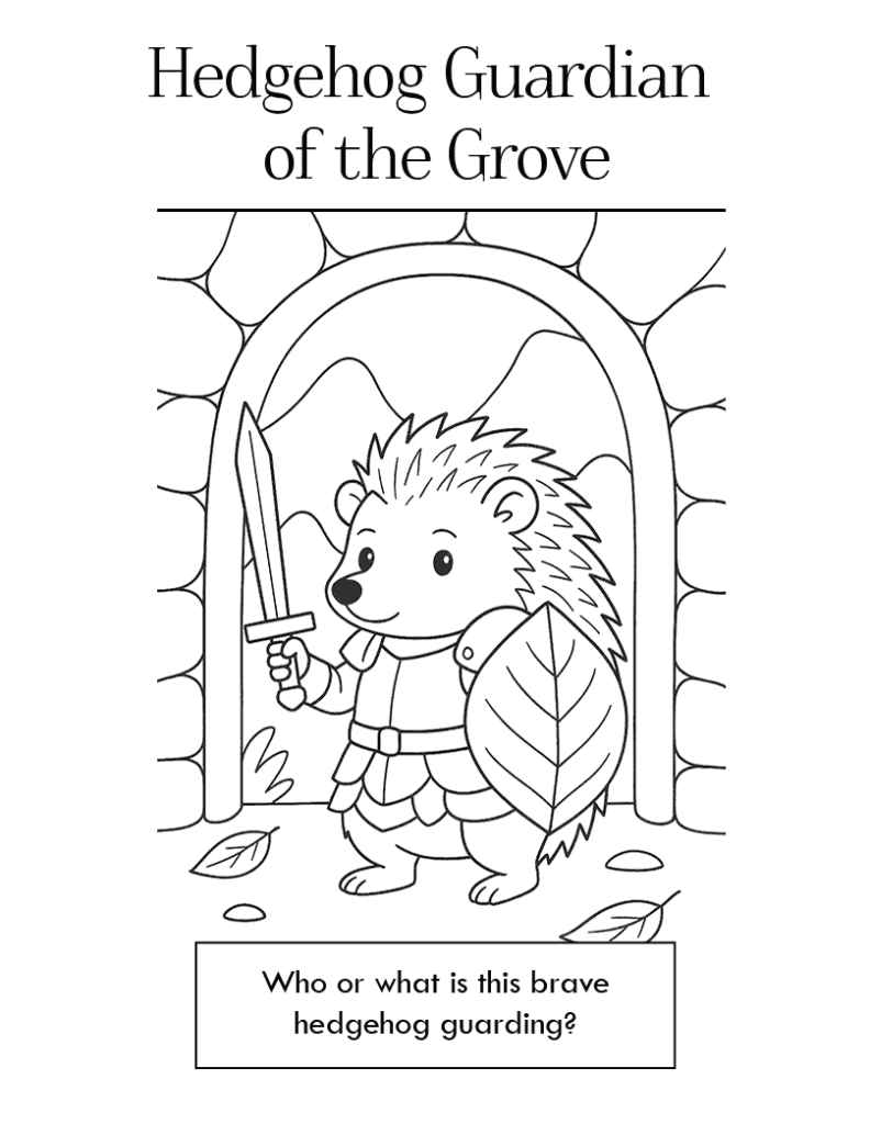 Hedgehog Guardian Of The Grove Coloring Page