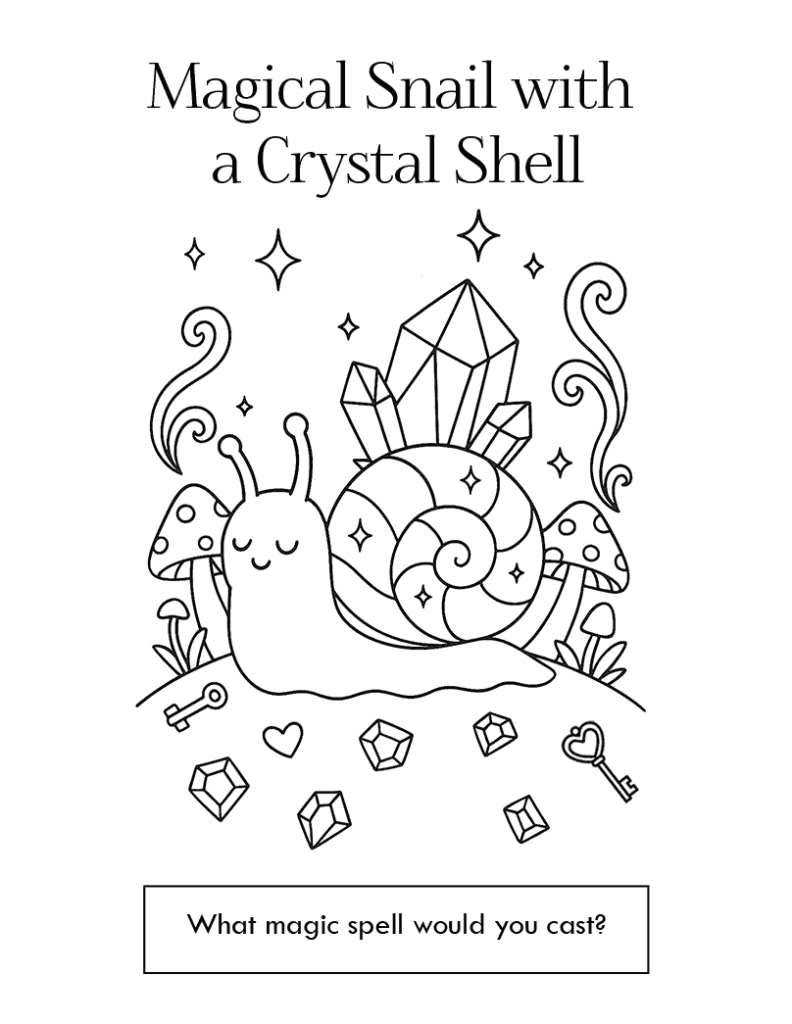 Magical Snail With A Crystal Shell Coloring Page