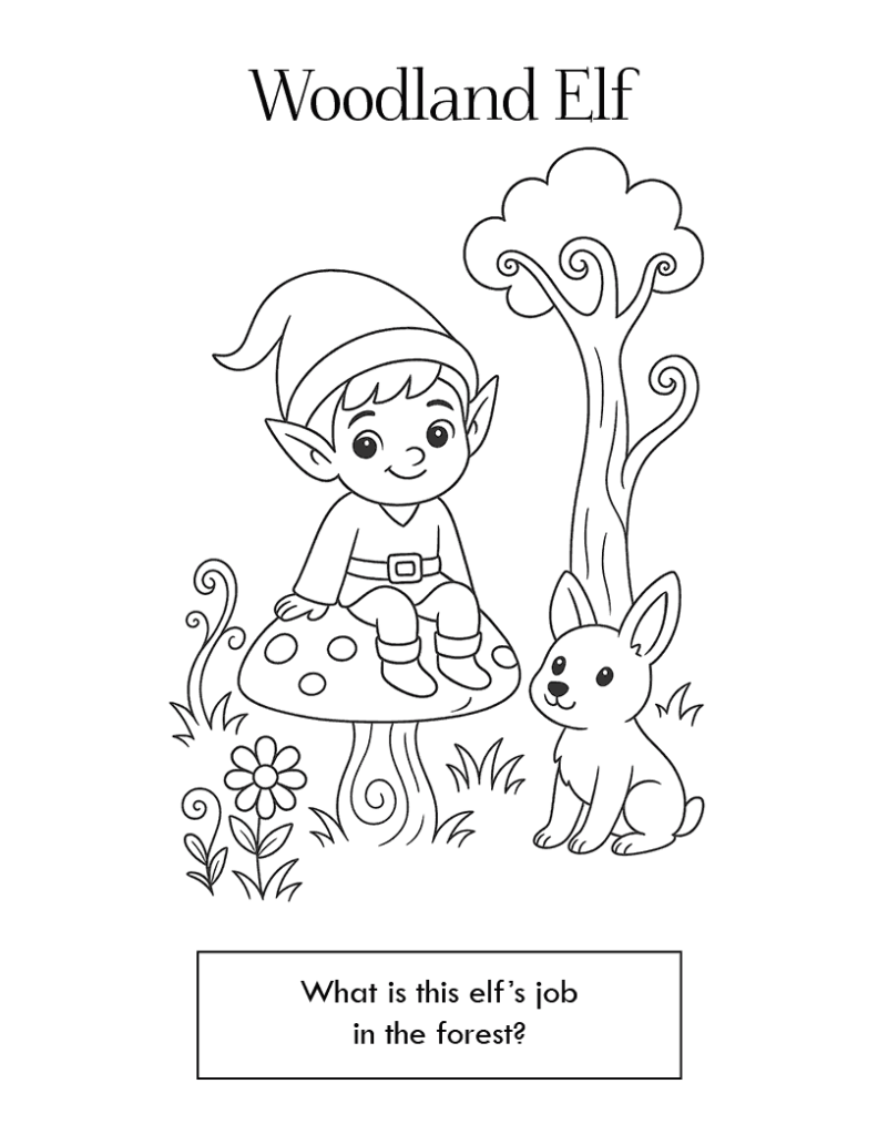 Woodland Elf Coloring Page