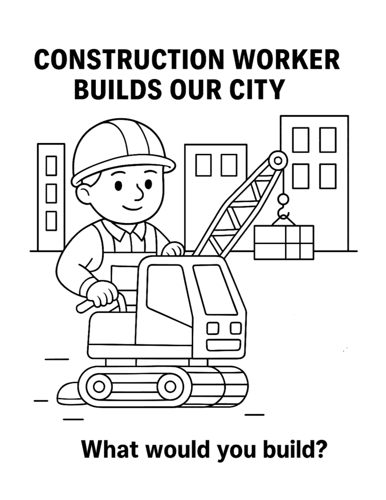 Construction Worker Coloring Page
