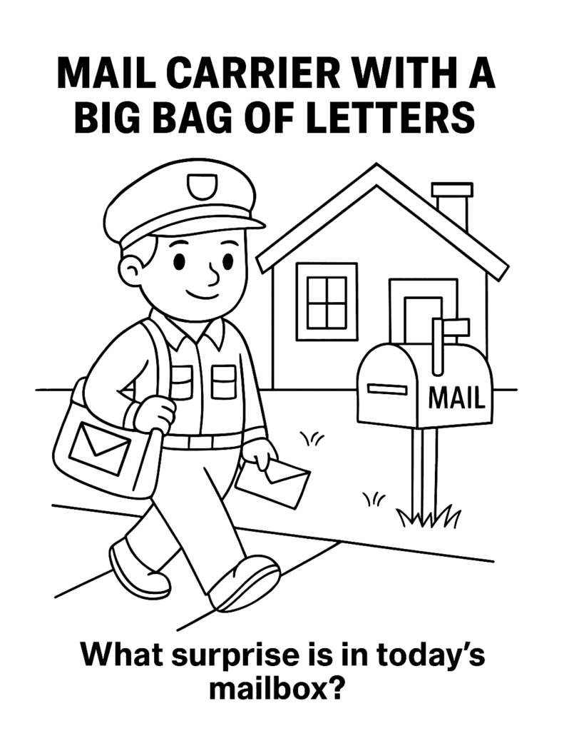 Mail Carrier Coloring Page