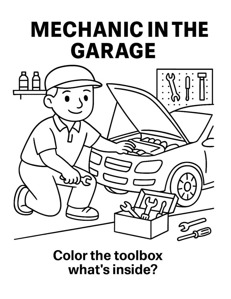 Mechanic Coloring Page