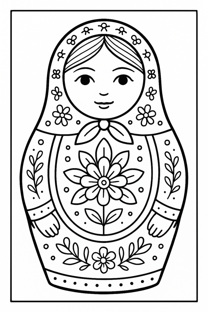 Nesting Doll Coloring Page