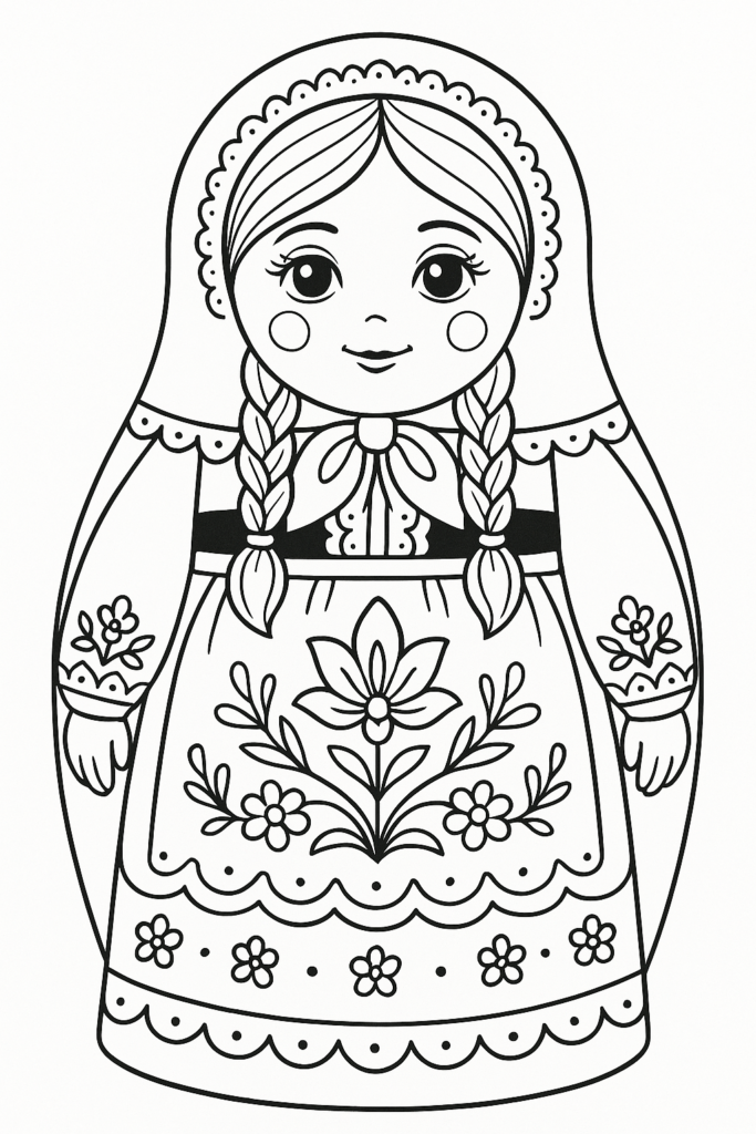 Nesting Doll To Color