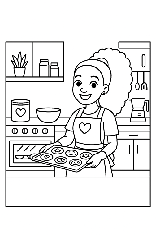 Barbie Cookies Coloring Page