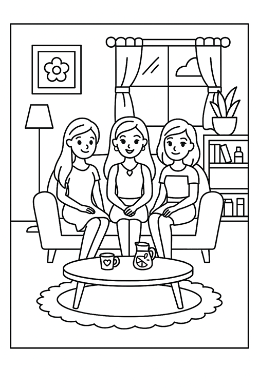 Barbie And Friends Coloring Page