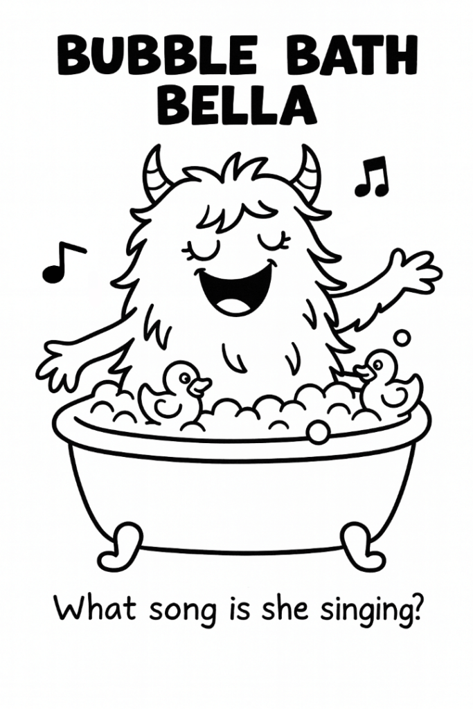 Bubble Bath Bella Monster Coloring Page