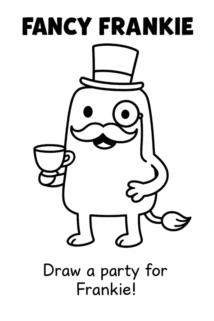 Fancy Frankie Monster Coloring Page