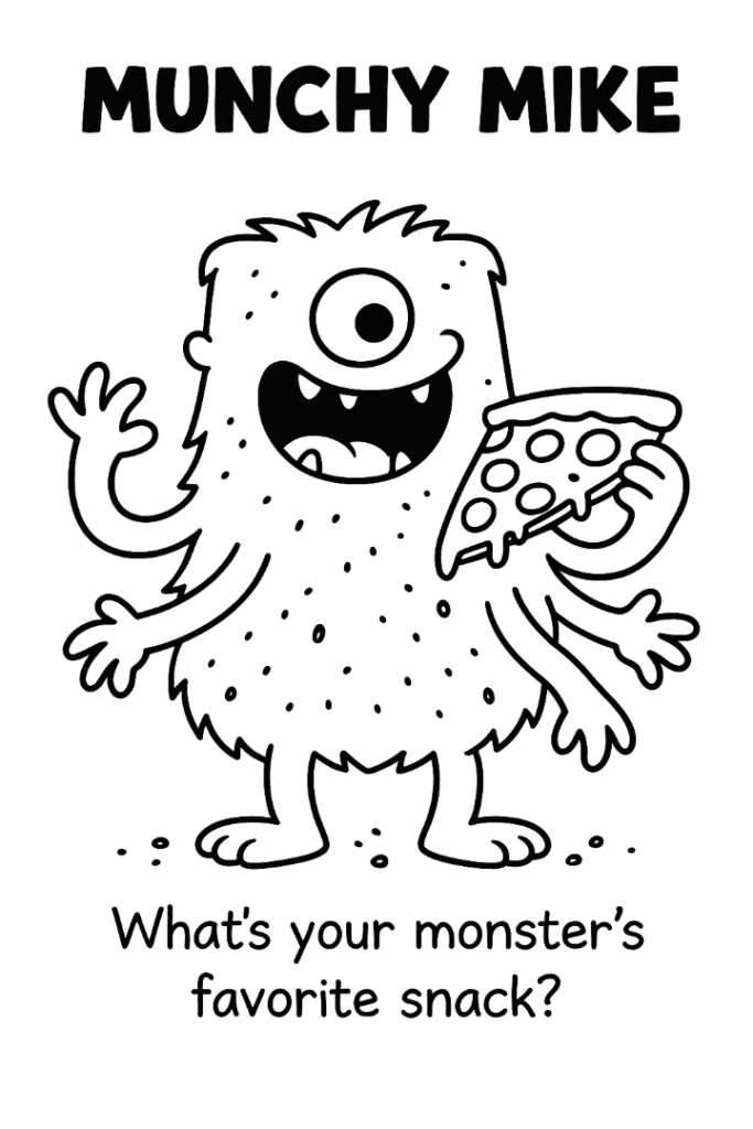 Munchy Mike Monster Coloring Page