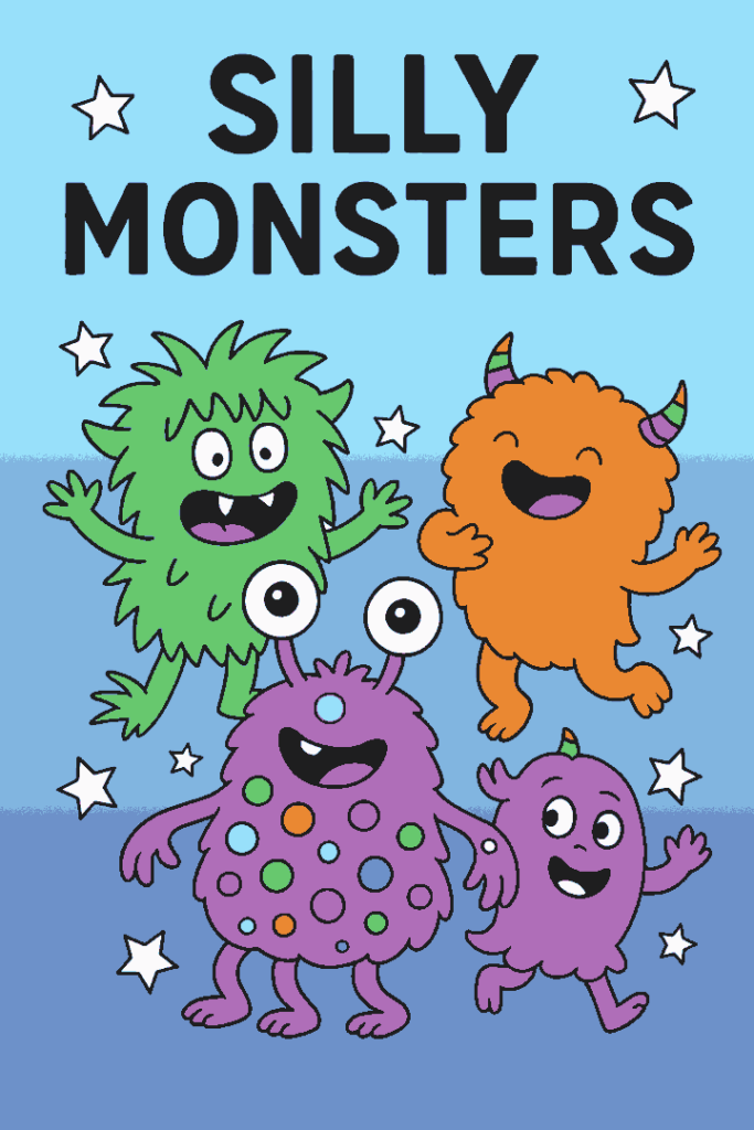 Silly Monsters Coloring Book Cover