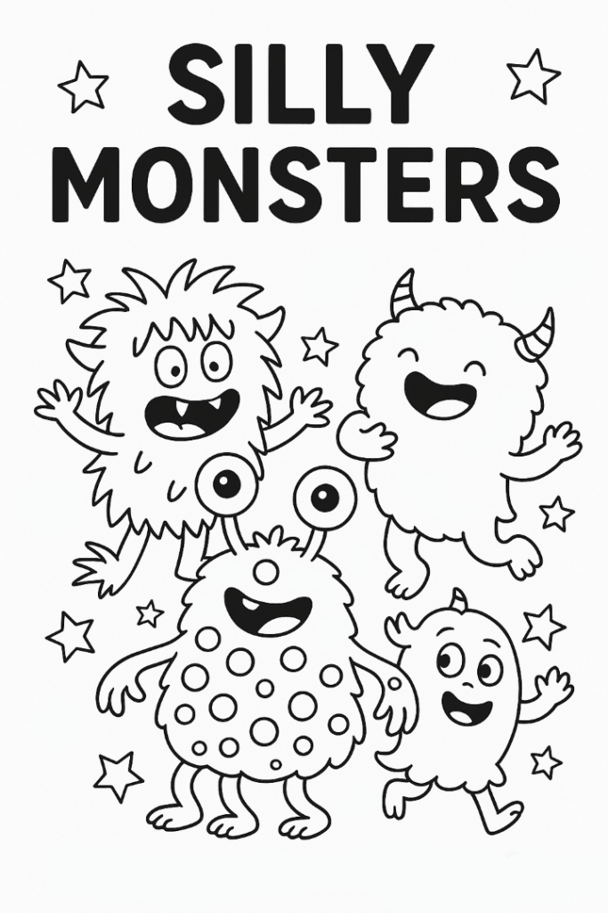 Silly Monsters Coloring Page