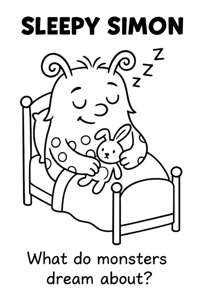 Sleepy Simon Monster Coloring Page