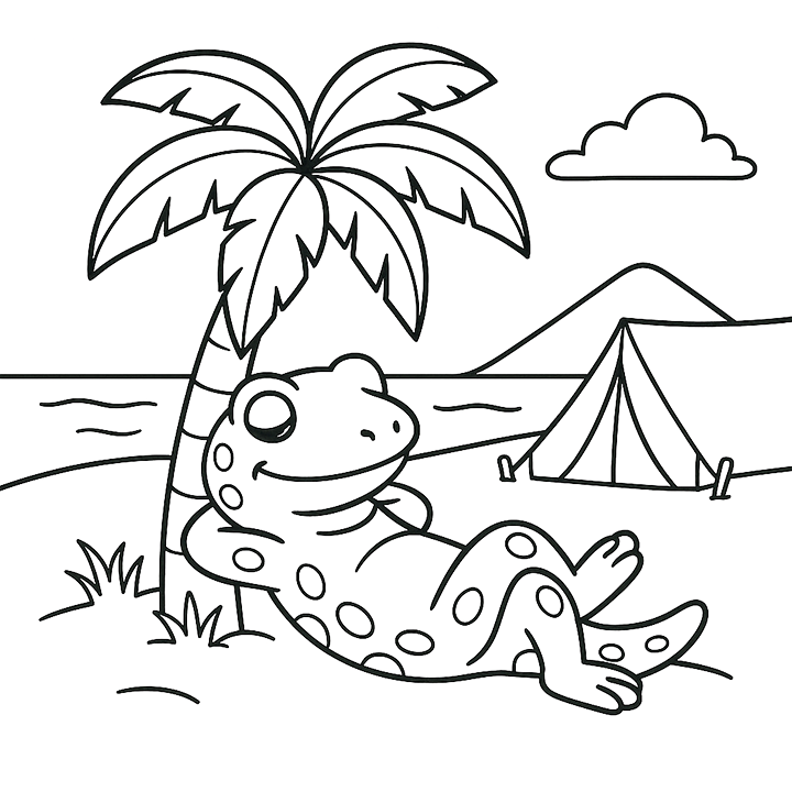 Beach Salamander Coloring Page