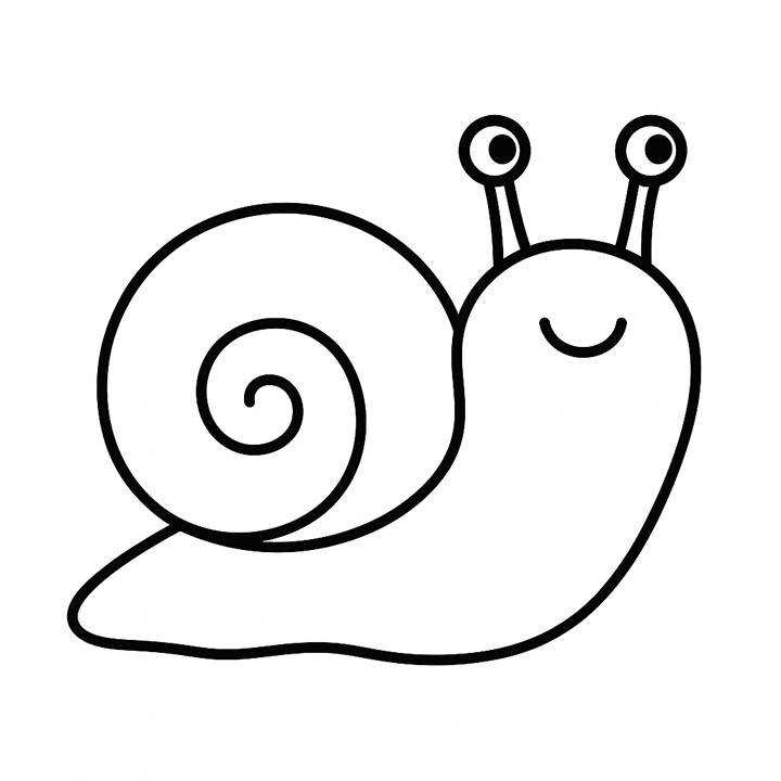Cute Snail Coloring Page