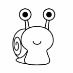 Cute Snail For Preschool Coloring Page
