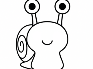 Cute Snail For Preschool Coloring Page