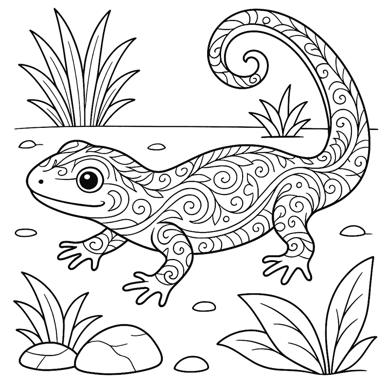 Desert Salamander Coloring Page