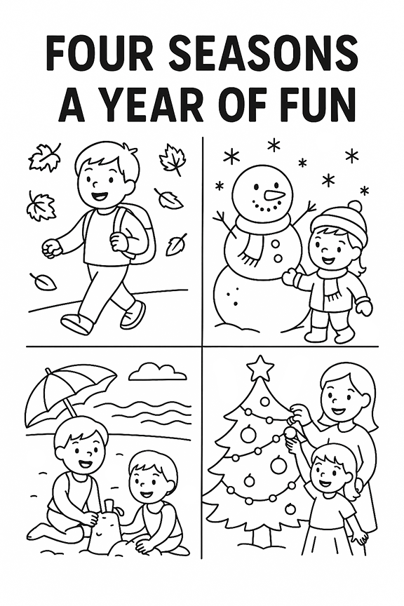 Four Seasons Coloring Page