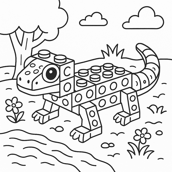 Lego Salamander Coloring Pag