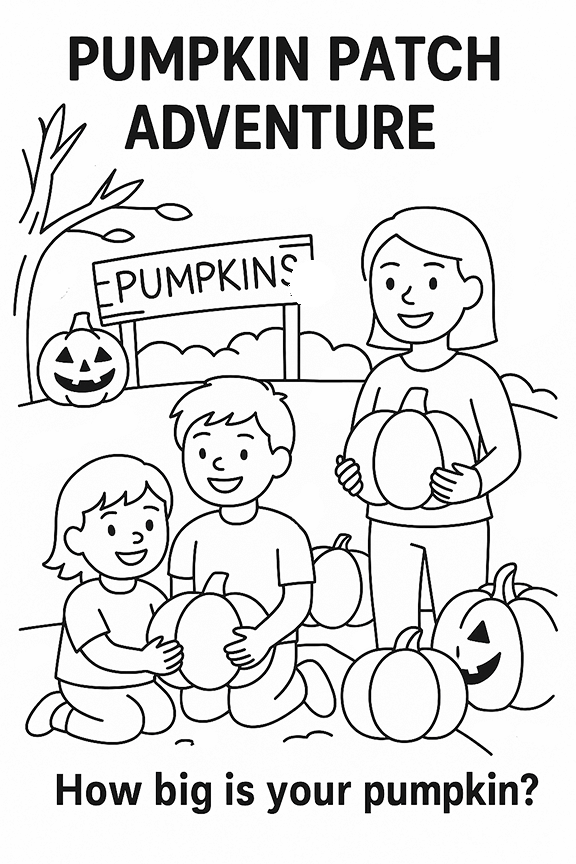 Pumpkin Patch Adventure Coloring Page