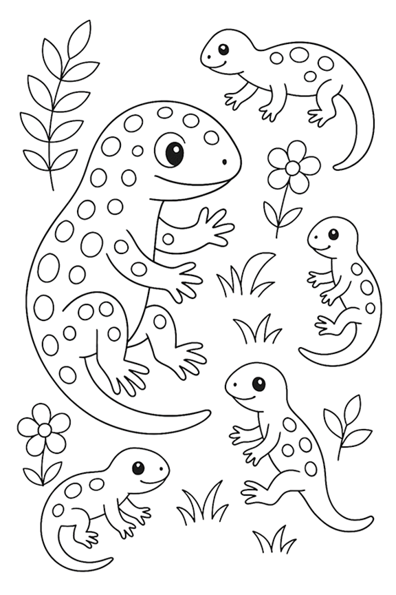 Salamanders Coloring Page