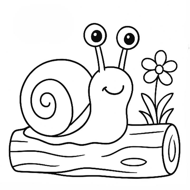 Sanil On A Log Coloring Page