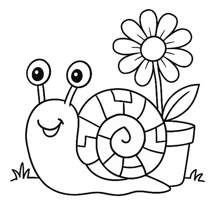 Snail Flower Coloring Page