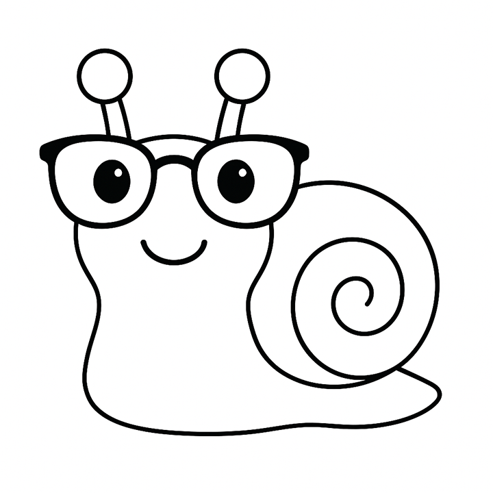 Snail With Glasses Coloring Page