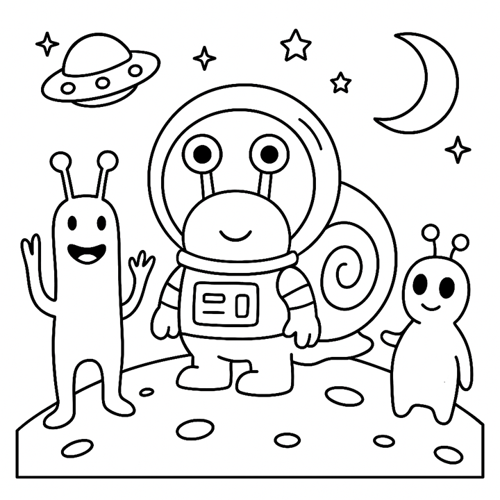 Snailien Coloring Page