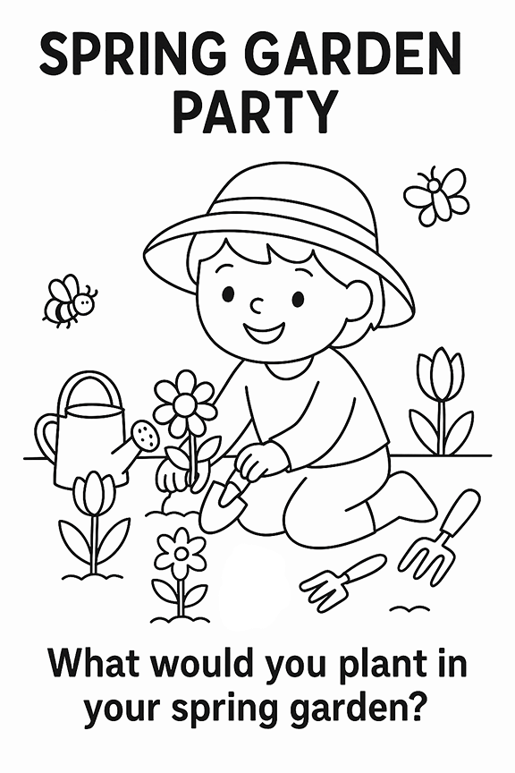 Spring Garden Coloring Page