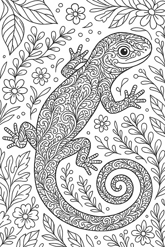 Zen Salamander Coloring Pages