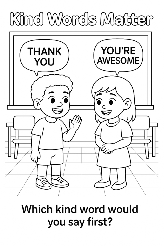 Kindness Counts Coloring Page