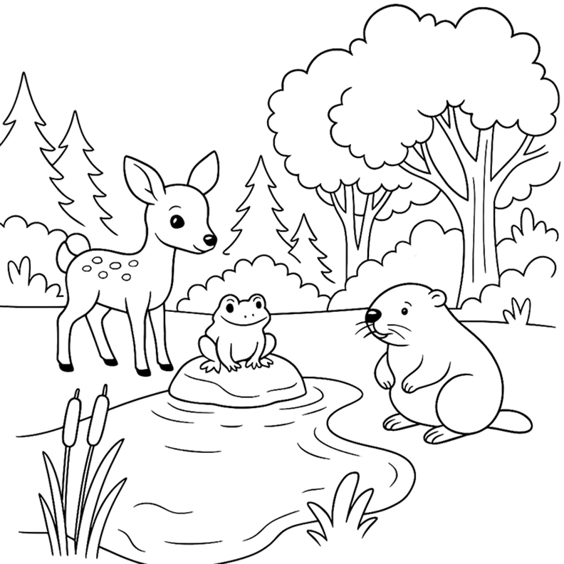 Pond Coloring Pages