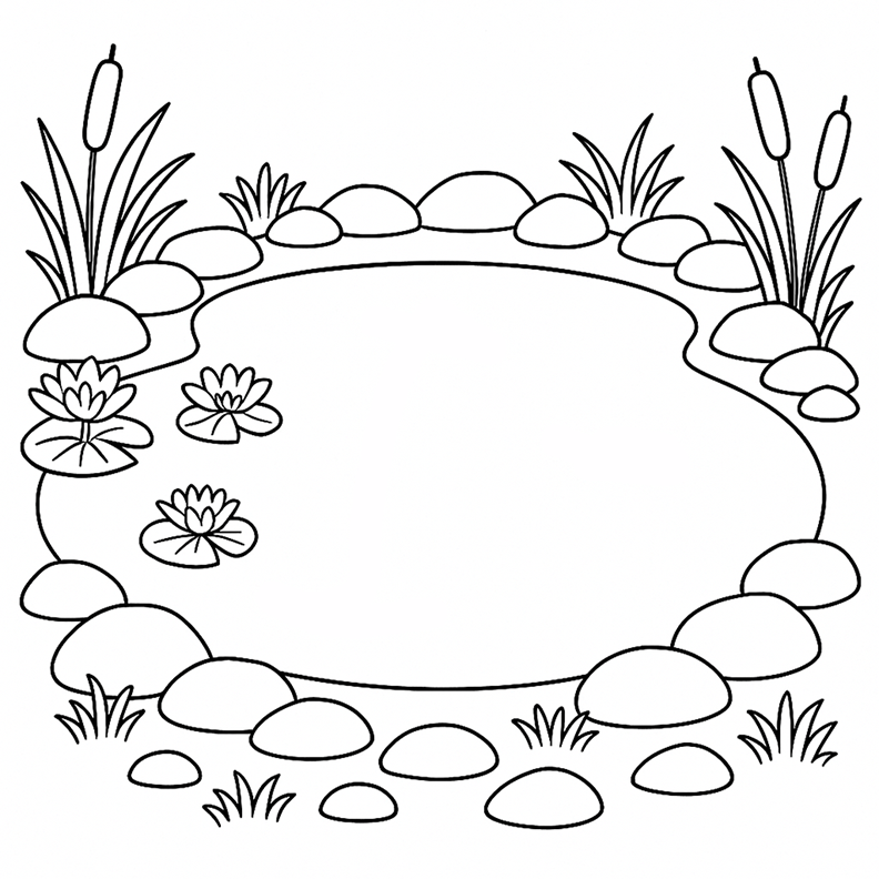 Small Pond Coloring Page