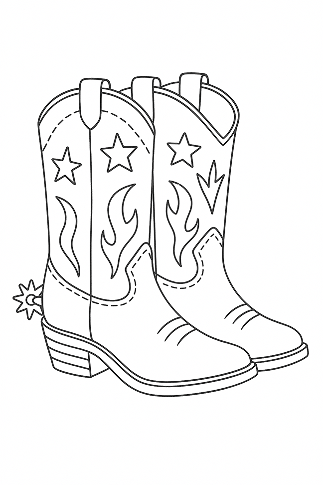 Cowboy Boots Coloring Page
