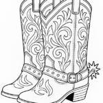Cowboy Boots With Spurs Coloring Page