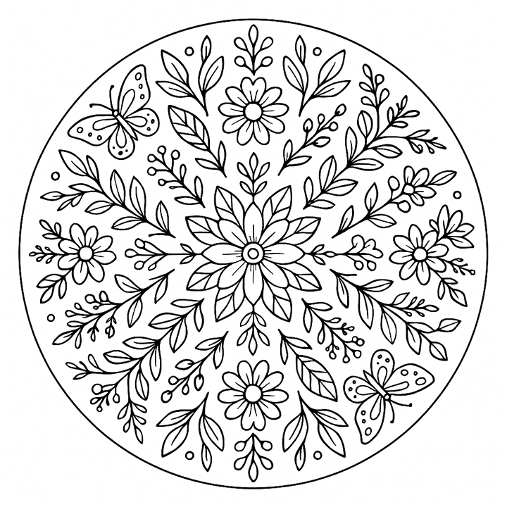 Flower Mandala To Color
