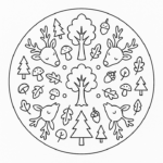 Forest Creature Coloring Page Mandala