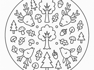 Forest Creature Coloring Page Mandala