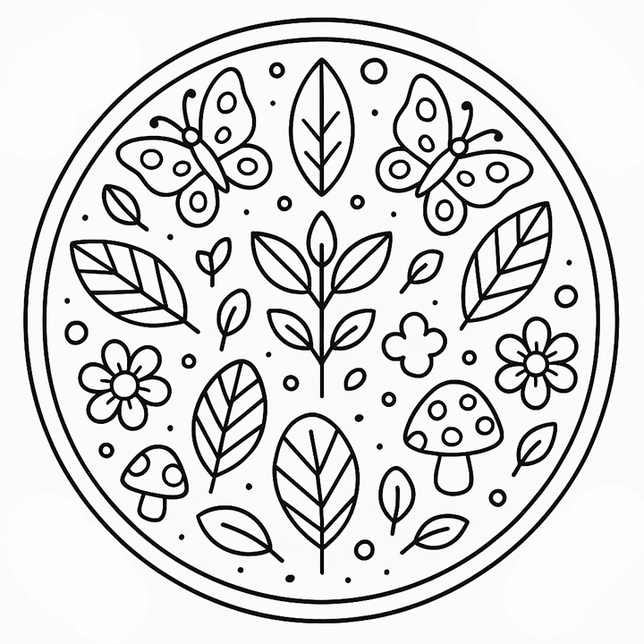 Leaves Mandala Coloring