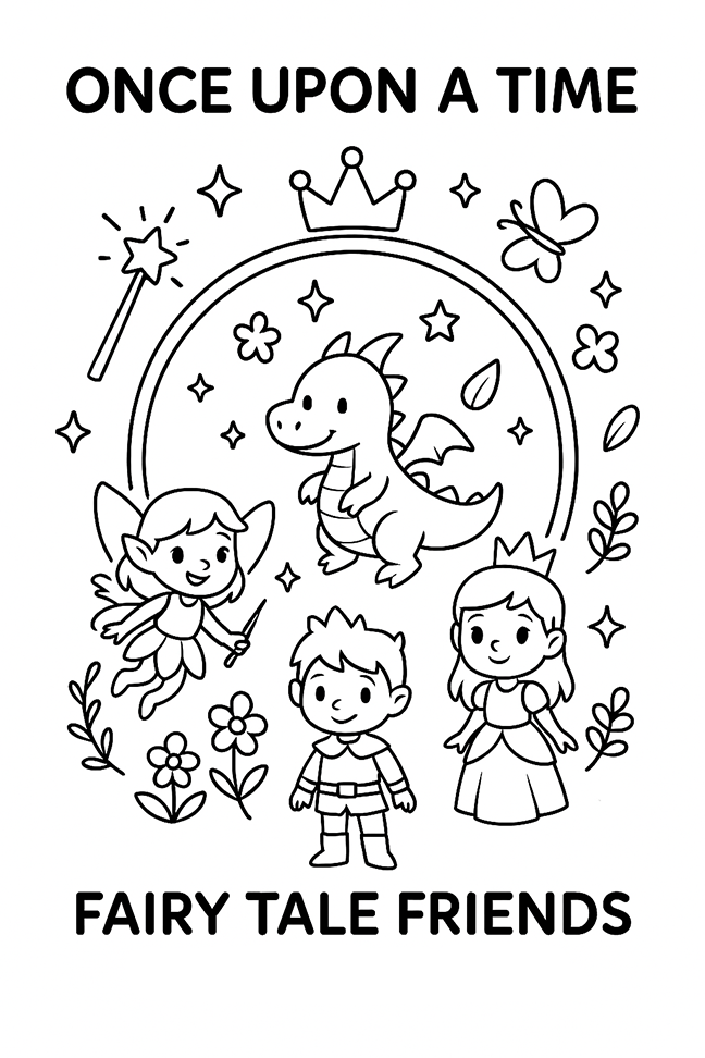 Once Upon A Time Coloring Book Title Page