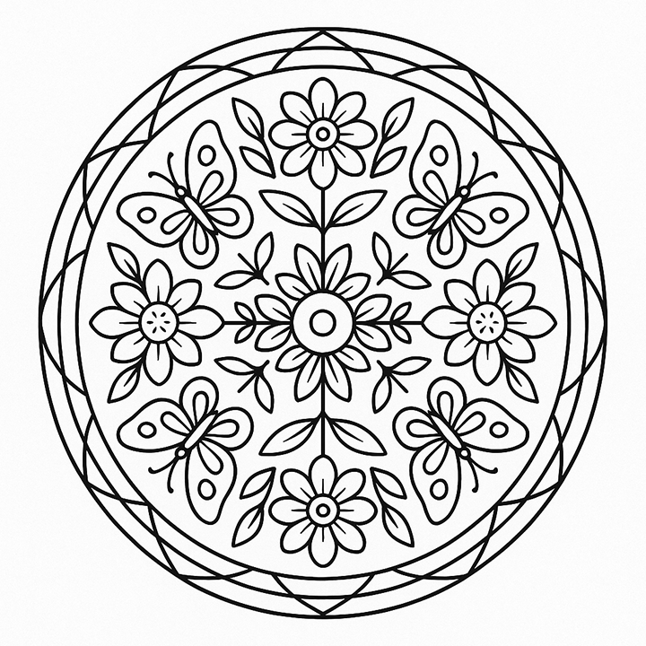Spring Mandala Coloring Page